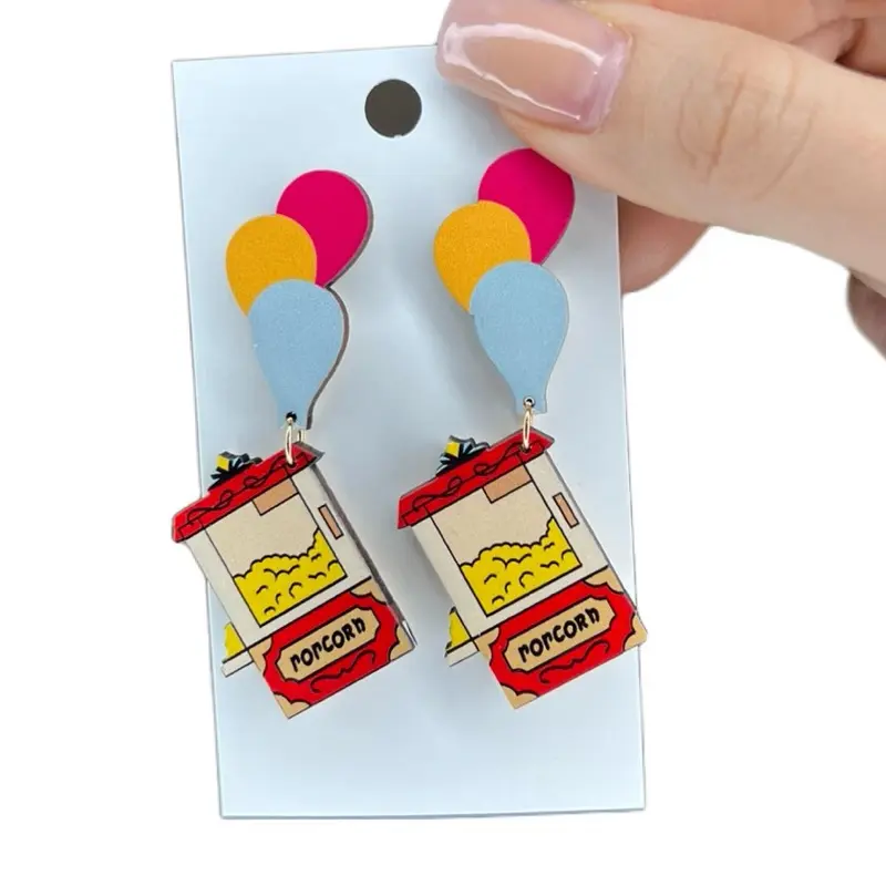Popcorn machine earrings