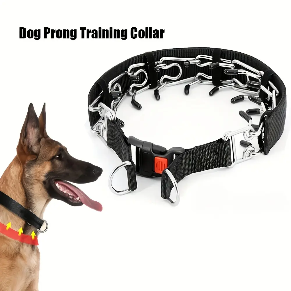 Adjustable No-Pull Dog Training Collar with Quick Release Buckle & Nylon Cover Pet Dog Spike Pinch chain Collar dog accessories for Medium large dogs Stainless fashion dog products No Pull Harness