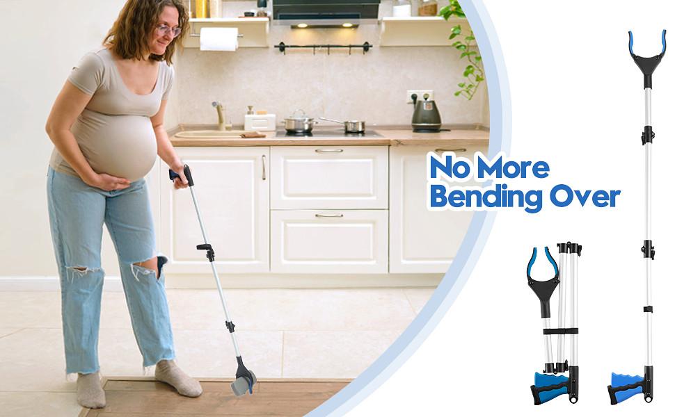 43 Inch Grabber Reacher Tool, Grabbers for Seniors Heavy Duty, Trash Picker Upper Grabber, Collapsible and Easy to Store, Wide Jaw, Grips Items Easily and Securely