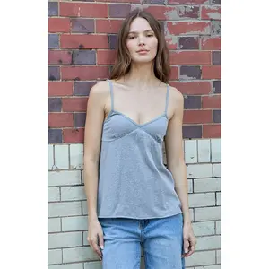 John Galt Women's Gray Babydoll Tank Top