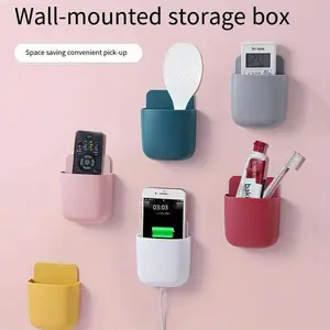 2PC TV Remote Control Storage Box, Wall-mounted Storage Box, Mobile Phone Charging Bracket, Pencil Case, Ballpoint Pen Storage Box, Desk Storage