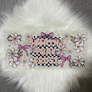 Breathe, Pray, Trust- UVDTF Wrap 16oz Cup Wrap Decorative Stickers Waterproof Glass