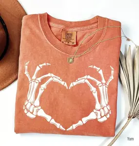 Comfort Colors Skeleton Hand Shirt, Spooky Halloween Graphic Tee, Retro Gothic Aesthetic Top, Women Halloween Outfit, Gift Tee