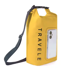 Waterproof Dry Bag, Large Capacity Crossbody Beach Bag with Clear Phone Window for Swimming Drifting Outdoor