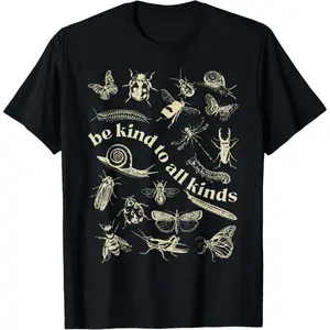 % Cotton Vintage Be Kind To All Kinds Bugs Entomology Entomologist T-Shirt men's t shirts graphic design unisex cotton t-shirt