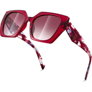 EyeconicFinds Trendy Polarized Sunglasses, Oversized Irregular TR Frame for Women Men, Retro Shades UV400 B0016