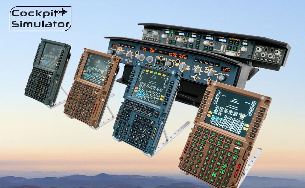 Cockpit Simulator 777X CDU Flight Simulator Control Display Unit – 1:1 CNC Aluminum Hardware, Real Silicone Keys, Full-Color Display, USB-C Plug-and-Play