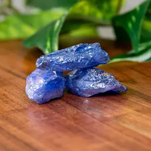 Down to Earth Cobalt Aura Quartz Raw, Heat Treating Raw Crystal