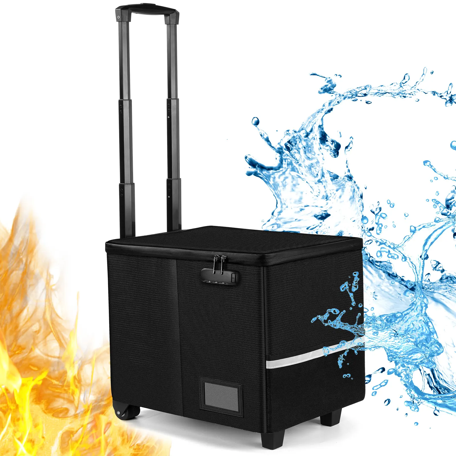 Rolling Cart with Wheels, Fireproof File Organizer Foldable Shopping Cart Rolling File Box Cart with Wheels for Teachers, Collapsible Milk Crate Utility Carts File Cabinet with Wheels