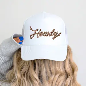 Howdy Rope Script Trucker Hat for Women & Teens - Country Girl Snapback - Western Style Adjustable Cap - Rodeo Mesh Hat | Music Festival Cap