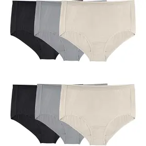 Fruit Of The Loom Womens Plus Size Fit For Me Microfiber Brief Panty 6 Pack