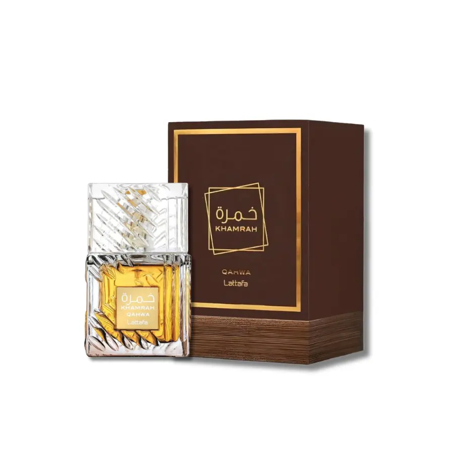Lattafa Khamrah Qahwa Eau de Parfum, Aromatic Arabian Fragrance with Coffee & Vanilla, Long-Lasting Amber Warm Spicy Gourmand Scent for Unisex, 3.4 fl oz EDP Spray, Aromatic Chic Gourmand, Arabian Edp, Edp Sprays