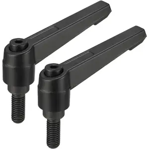 2pcs Adjustable Clamping Lever Handle M8 x 20mm Metric Black Oxide Carbon Steel Male Threaded Stud Hand Knobs Rotating Screw Handles Bolts with Locking Lever Black