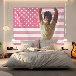 Ian Somerhalder Pink American Flag Tapestry, Vampire Diaries Damon Salvatore Print, Soft Polyester Wall Hanging for Bedroom, Dorm, TV Fans, Decor & Gift