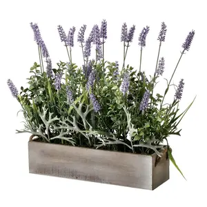Lavender In Wood Ledge Box 18" L by Valerie