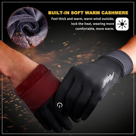 Warm Touchscreen Gloves for Women & Men - Full-Finger Winter Gloves Liners, Great for Skiing, Cycling, Running, Driving, Walking & Daily Tasks, Perfect for Freezing Weather, Outdoor Sports, Work & Gardening touch-screen warm glove