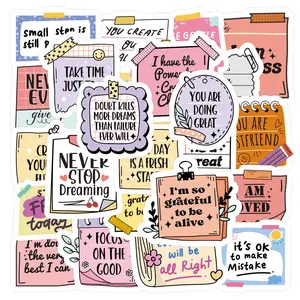 100PCS Inspirational Quote Sticky Notes Positive Affirmation Self Care Messages for Journaling Planning and Daily Motivation