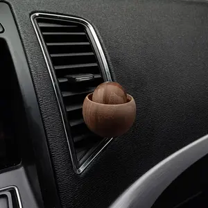 1Pcs Handmade Car Diffuser Wood, Natural Walnut Color, Air Freshener for Car Vent, Essential Oil Diffuser, Car Aromatherapy Diffuser, No Scent Included