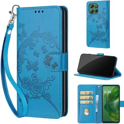 NWNK13 For Motorola Moto G15 Case Leather Wallet Book Flip Phone Cover With Card Slots Magnetic Closure Kickstand Shockproof Protective Phone Case