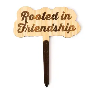 Bamboo Premium Stake Signs - Rooted in Friendship Decor