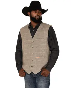 Powder River Outfitters Men's Plaid Print Wool Vest - Prmo98rzzj