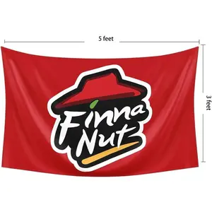Probsin Finna Nut Flag,Pizza 3x5 Feet Banner,Funny Poster UV Resistance Fading & Durable Man Cave Wall Flag with Brass Grommets for College Dorm Room Decor,Outdoor,Parties,Gift,Tailgates Red Decorative Decoration