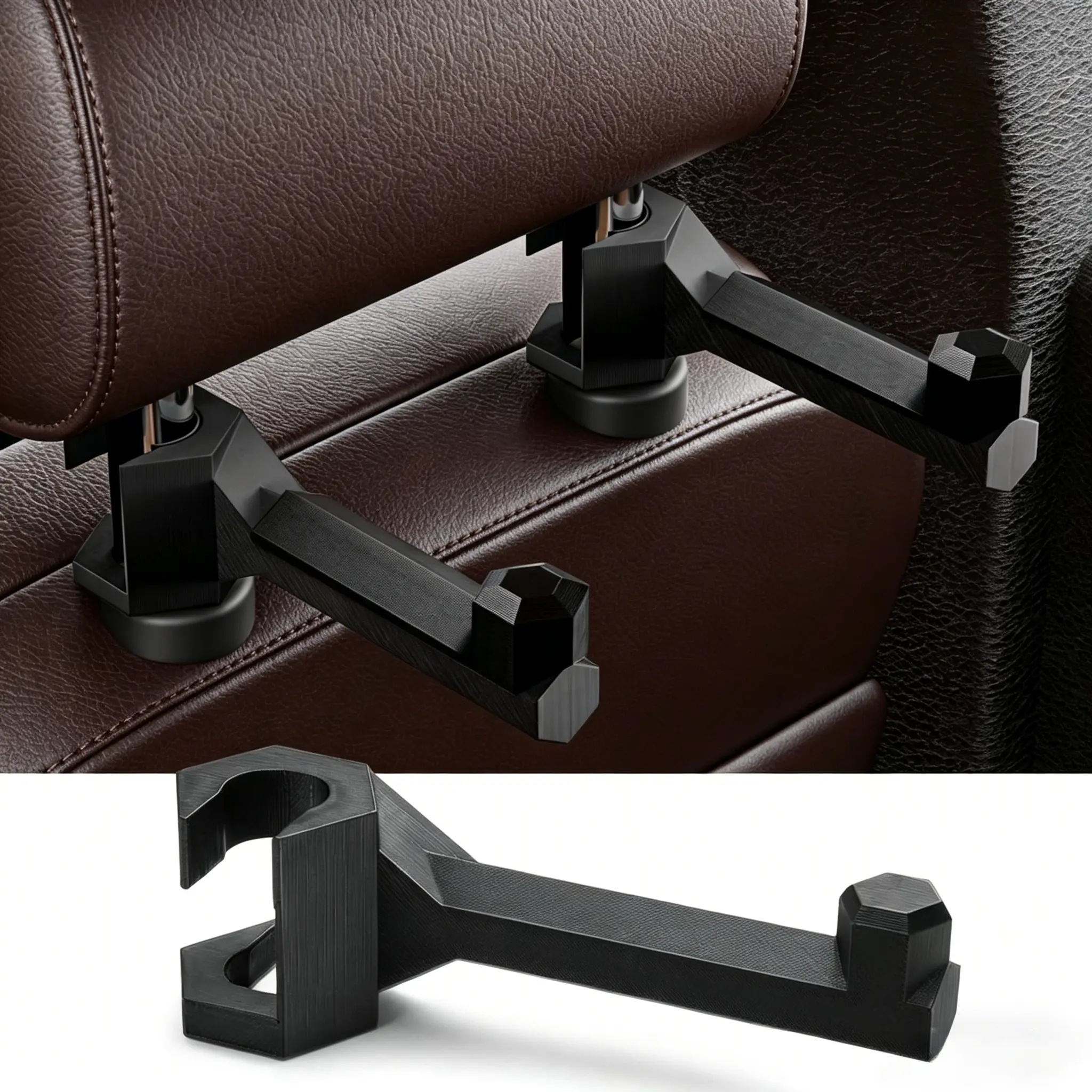 Heavy-Duty Bow Holder Headrest Mount, Rugged Archery Gear Organizer with Tool-Free Installation & Universal Fit for Cars/SUVs/Trucks, Between Headrest Posts, Headrest Mount Hanger, Cars/Suv/Trucks