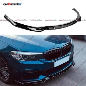 BMW 2017-2020 Front Bumper Splitter Lip For BMW 5 Series G30 G31 M Sport - MP Style Bumper Lip Air Dam Lower Chin Spoiler Protection Body (Gloss Black / Carbon Fiber Look) fathersdaygift