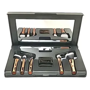 Aurora SwitchPro UV Makeup Brush Kit with Ergonomic Handle Interchangeable Heads & UV Sanitizing Case for Hygienic Application
