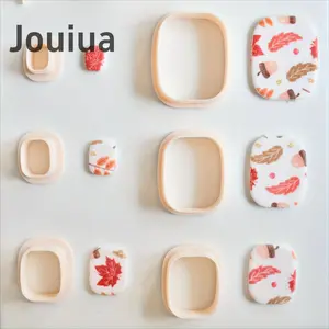 6Pcs Rounded Rectangle Shape Polymer Clay Earring Cutters Set, Puffy Rectangle Clay Cutters with Rounded Corners for DIY Earring Jewelry Pendant Making, Minimalist Clay Crafting Tools
