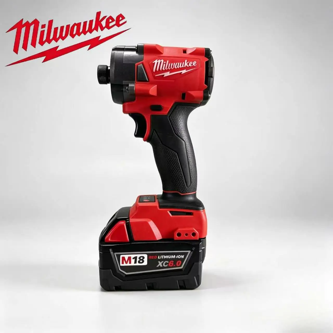 Milwaukee 2953-20 M18 18V lithium‑ion cordless impact driver featuring a 1/4‑inch hex quick‑release chuck and built‑in led light, variable‑speed trigger for screw driving, fixture installation, renovation work, and mechanical fastener service