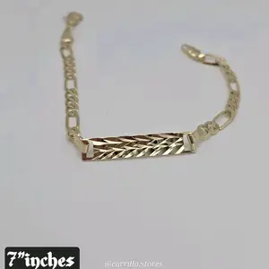 BRACELET figaro ID Style Gold-plated 7"inches small for  adults fashion unique  design