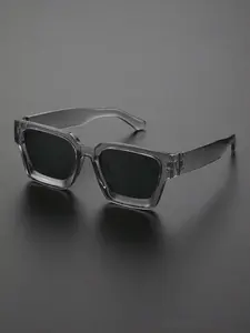 1 Pair Trendy Square Sunglasses, Summer Square Frame, New Personality Travel Accessories for Women & Men, Lightweight and Durable for Outdoor Sun Protection Glasses for Daily Use