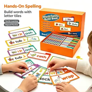 30 Read & Rhyme Flip Books Word Family Flash Cards - Vocabulary Flashcards, Playful Flash Cards, Kids Learning Materials, Phonics, Sight Word Tool Colorful Educational Toys for Preschoolers