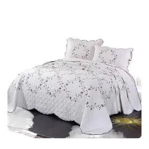 Purple Starry Sky Embroidered Three-Piece Set New Pure Cotton Bedspread Single Piece All-Cotton Quilted Bed Sheet All-Season Bedding Queen king