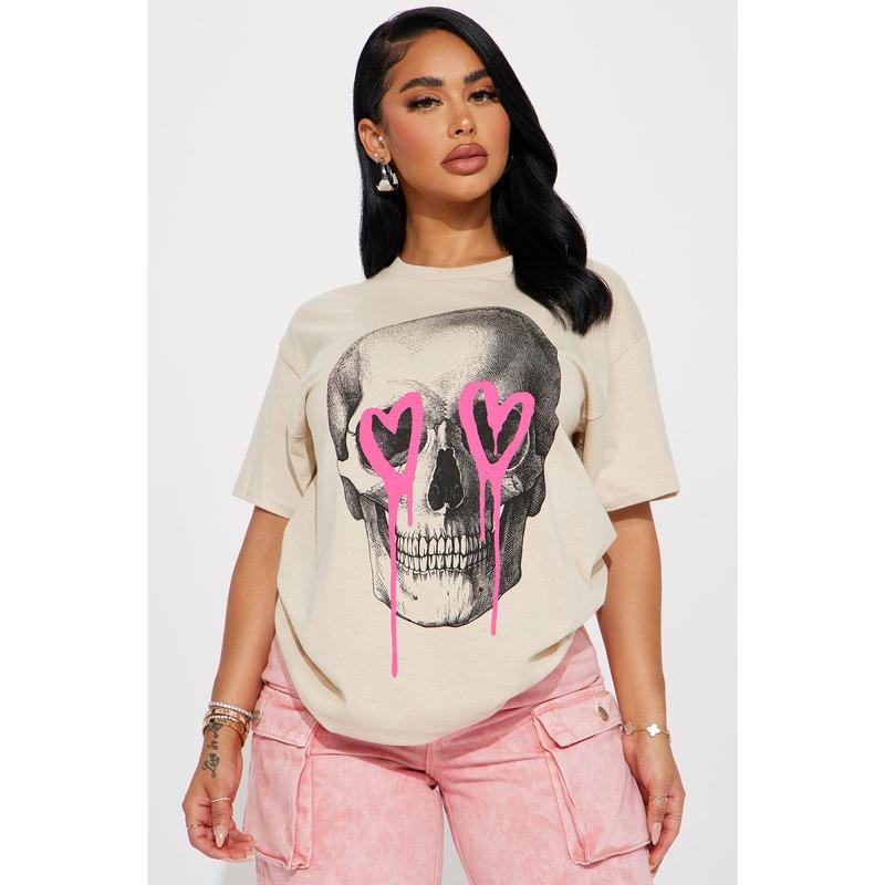 Eternal Love Skull Tshirt - Sand