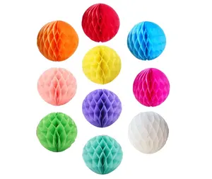 10pcs 6inch Paper Honeycomb Paper Pom Poms Decorative Tissue Paper Flower Colorful Hanging Flower Balls DIY Paper Handmade Craft for Wedding, Baby Shower, Birthday, Party ,Home Decor (6inch-Colorful)