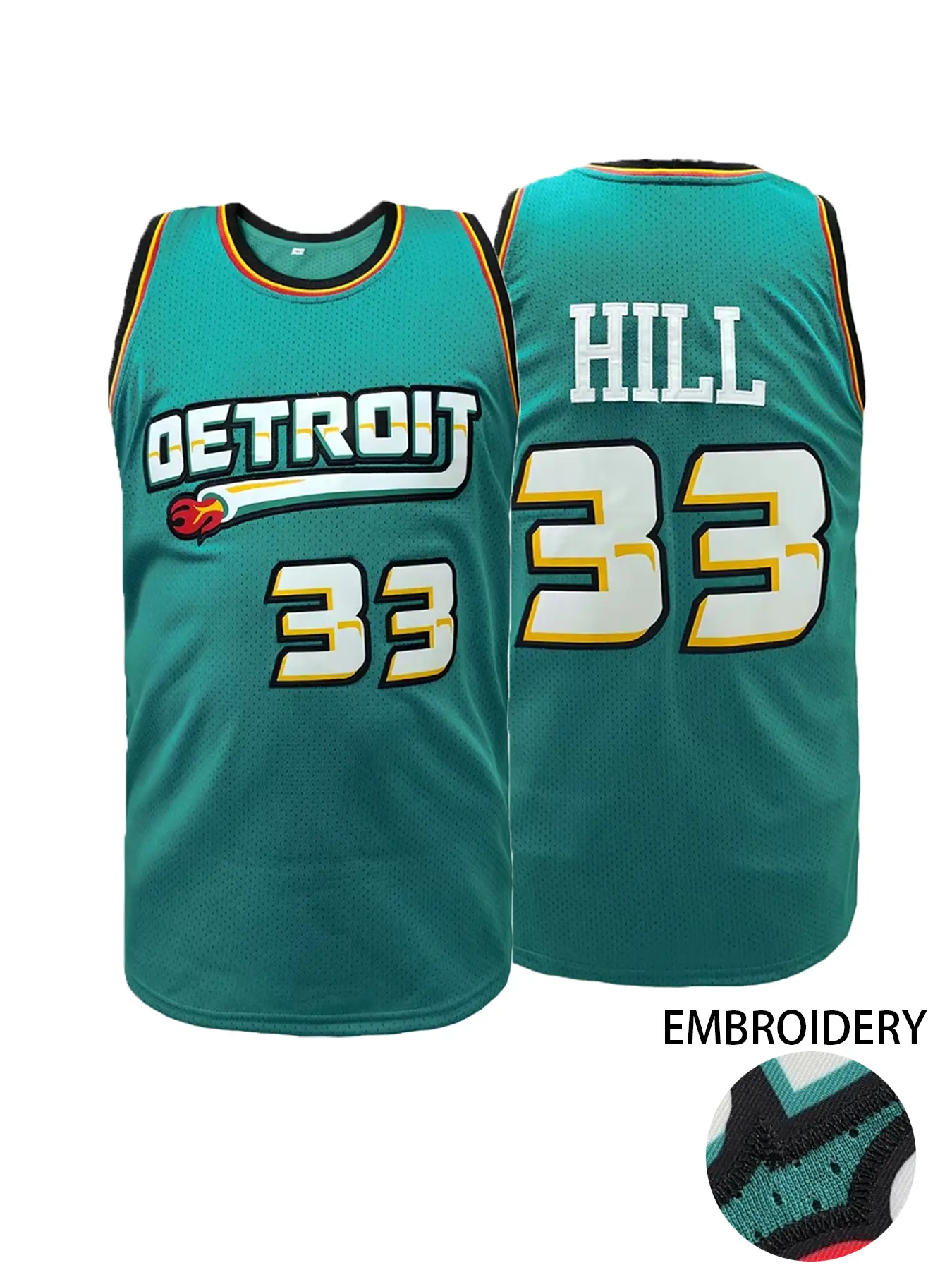 Men's Basketball Jersey,Number 33 Embroidered Quick Dry Lightweight Jersey Sports Wear,Embroidery Basketball Jersey,Jersey Shirts,Casual Loose Fit Outdoor Athletic Shirt for All Seasons,Stylish Jersey