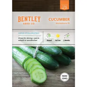 Marketmore 76 Cucumber Open Pollinated Seed Packets, Open Pollinated Seeds