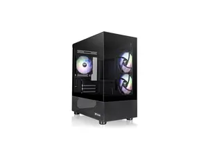 Thermaltake View 170 TG ARGB Black Micro-ATX Case; 3x120mm ARGB Fans included; Supports Up to 280mm Radiator; Front & Side Dual Tempered Glass Panel; CA-1Z4-00M1WN-00; 3 Year Warranty