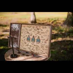 Wedding Sign in Board with Personalized Guest Signatures and Unique Number Tags for Special Event Decoration