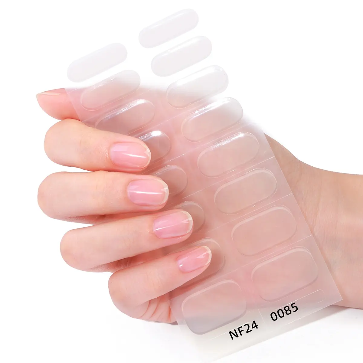 16pcs Transparent Semi-Cured Gel Nail Strips, Nail Art Stickers, Nail Art Design, Glossy Self-Adhesive Full Set, UV Lamp Required, Easy Apply & Remove, DIY Nail Art Kit, Nail Art Supplies, Diy Nails Art