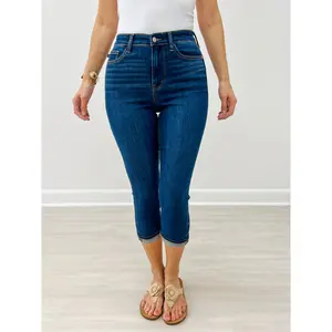 Judy Blue HEATWAVE High Waist Denim Capri with Single Cuff