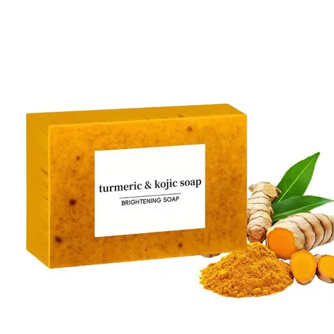 Turmeric & Kojic Acid Soap, Brightening Soap, Natural Handmade Exfoliating Bath Bar Soap, Body Care Product for Women & Men, Exfoliating Soap for Body Washing, Turmeric Soaps, Body Soap Bars