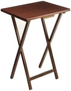 Indoor Single Folding TV Tray Table Natural L 19 x W 15 x H 26 inches.