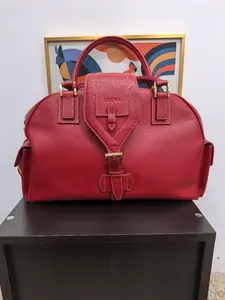 Pre-owned Loewe leather Tote Bags Vintage Red Boston Bag / Doctor Bag XP01682