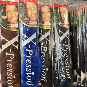 X-Preston, non pre-stretched, synthetic braiding hair, 1 jumbo bundle per pack