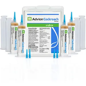 Cockroach Gel Bait, 4 Tubes x 30-Grams, 4 Plunger and 4 Tips, German Roach Insect Pest Control, Indoor and Outdoor Use, Roach Killer Gel for American, German and Other Major Cockroach Species