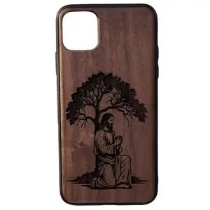 Tree of Life - Wooden Phone Case with Tree Design and Jesus Christ Image