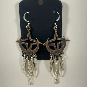 Boho Star Crescent Moon Dangle Earrings